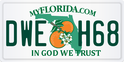 FL license plate DWEH68