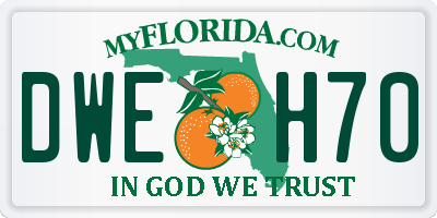 FL license plate DWEH70