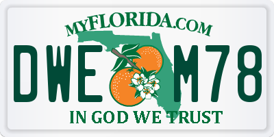 FL license plate DWEM78