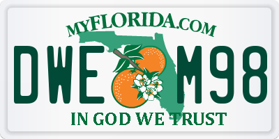 FL license plate DWEM98