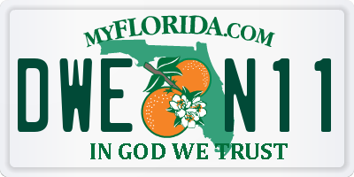FL license plate DWEN11