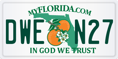 FL license plate DWEN27