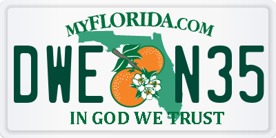 FL license plate DWEN35