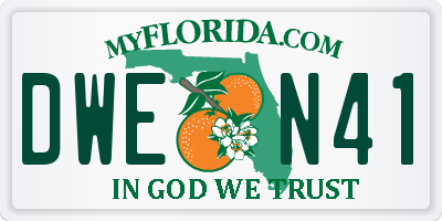 FL license plate DWEN41