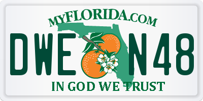 FL license plate DWEN48