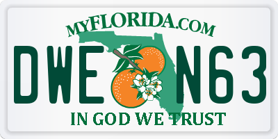 FL license plate DWEN63