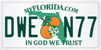 FL license plate DWEN77