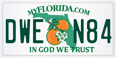 FL license plate DWEN84