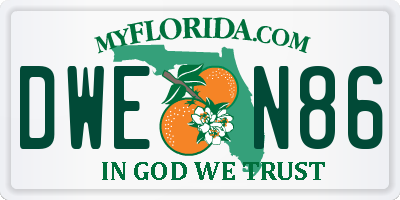 FL license plate DWEN86