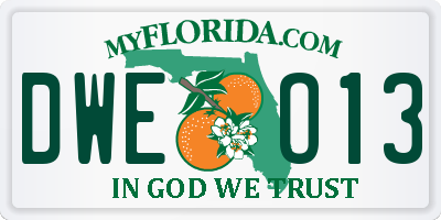 FL license plate DWEO13