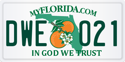 FL license plate DWEO21