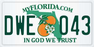 FL license plate DWEO43