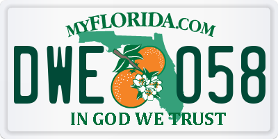FL license plate DWEO58