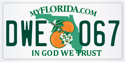 FL license plate DWEO67