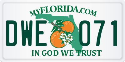 FL license plate DWEO71