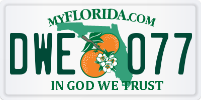 FL license plate DWEO77