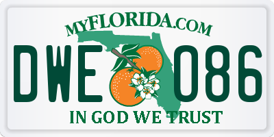 FL license plate DWEO86