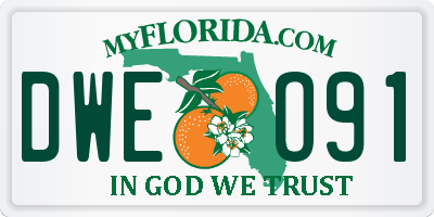 FL license plate DWEO91