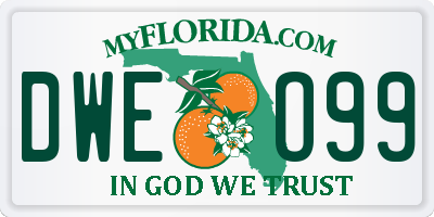 FL license plate DWEO99