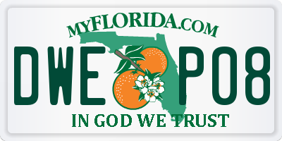 FL license plate DWEP08