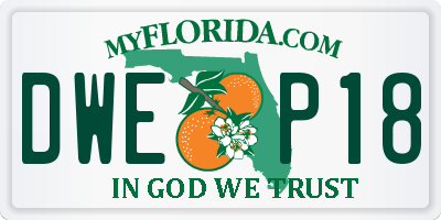 FL license plate DWEP18