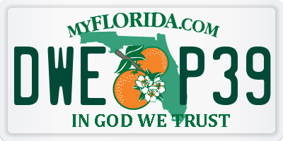 FL license plate DWEP39