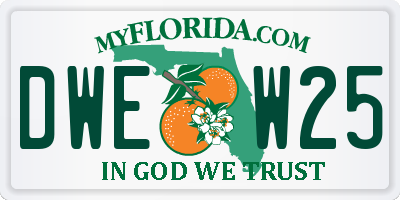 FL license plate DWEW25