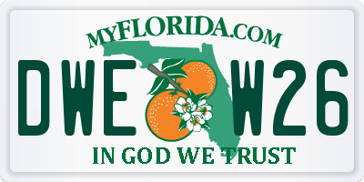 FL license plate DWEW26