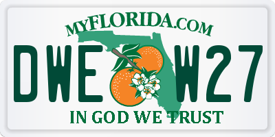 FL license plate DWEW27