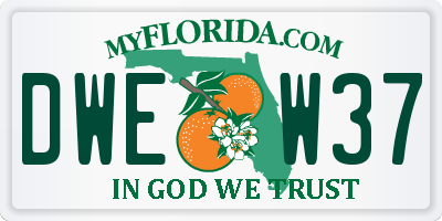 FL license plate DWEW37