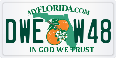 FL license plate DWEW48
