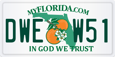 FL license plate DWEW51