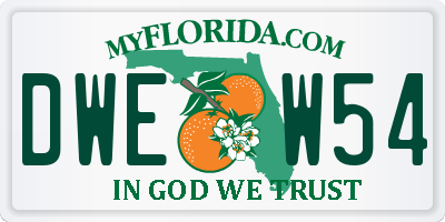 FL license plate DWEW54