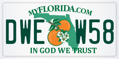 FL license plate DWEW58