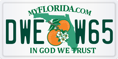 FL license plate DWEW65