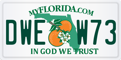 FL license plate DWEW73