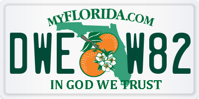 FL license plate DWEW82