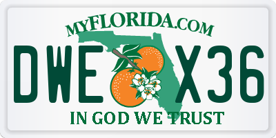 FL license plate DWEX36