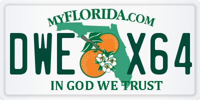 FL license plate DWEX64