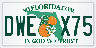 FL license plate DWEX75