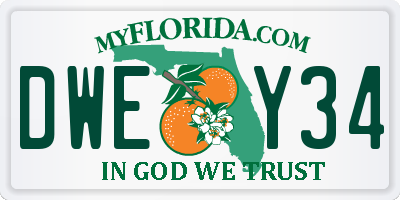 FL license plate DWEY34