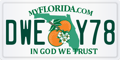 FL license plate DWEY78