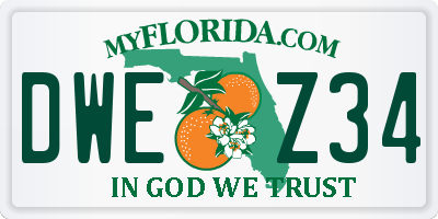 FL license plate DWEZ34