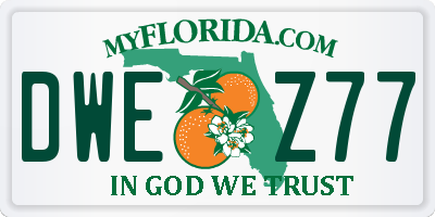 FL license plate DWEZ77