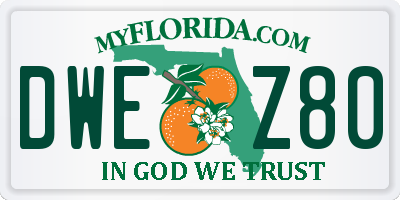 FL license plate DWEZ80