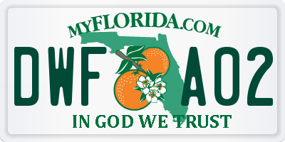 FL license plate DWFA02