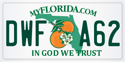 FL license plate DWFA62