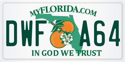 FL license plate DWFA64