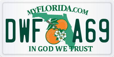 FL license plate DWFA69