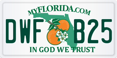 FL license plate DWFB25
